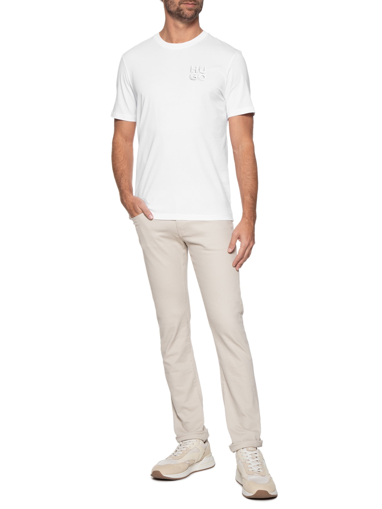 Camiseta Masculina Detzington Branco Hugo