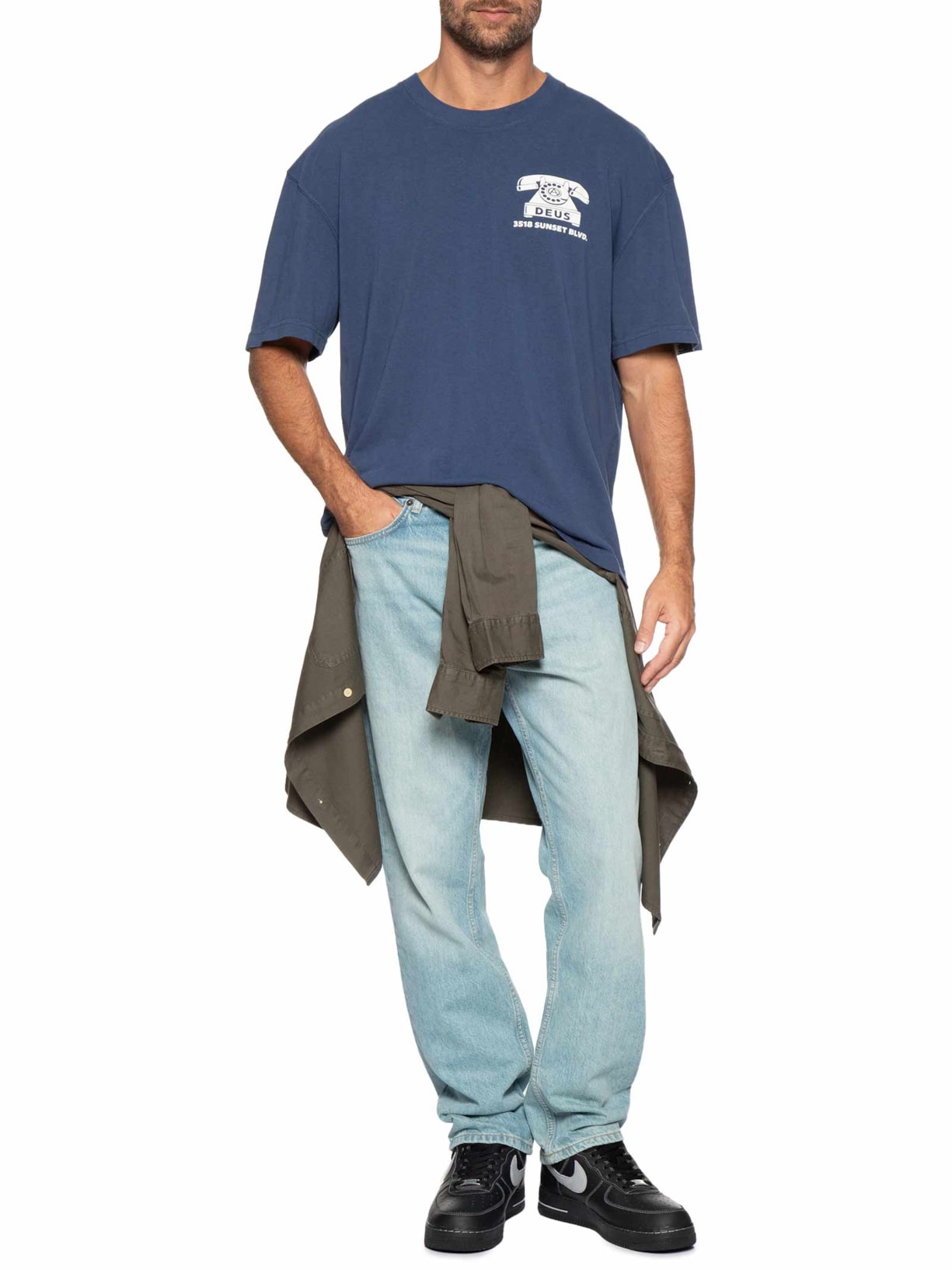 Camiseta Masculina Dial Tone Azul Deus Ex Machina