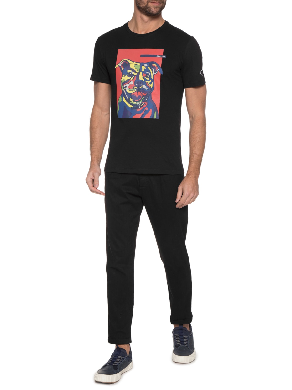 Camiseta Masculina Dog Rep Preto Replay