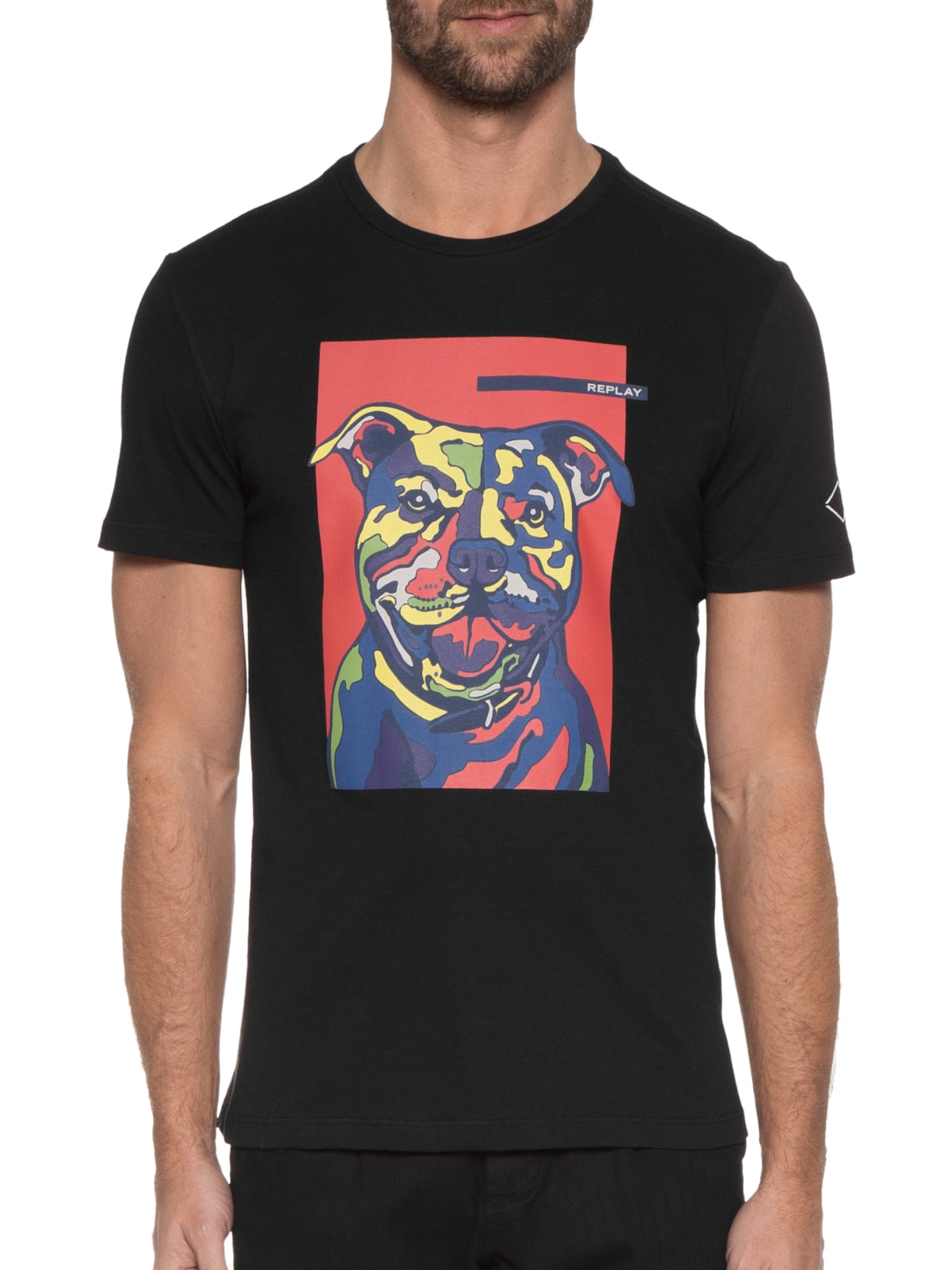 Camiseta Masculina Dog Rep Preto Replay