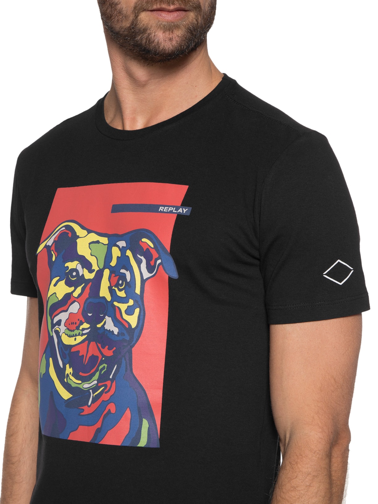 Camiseta Masculina Dog Rep Preto Replay