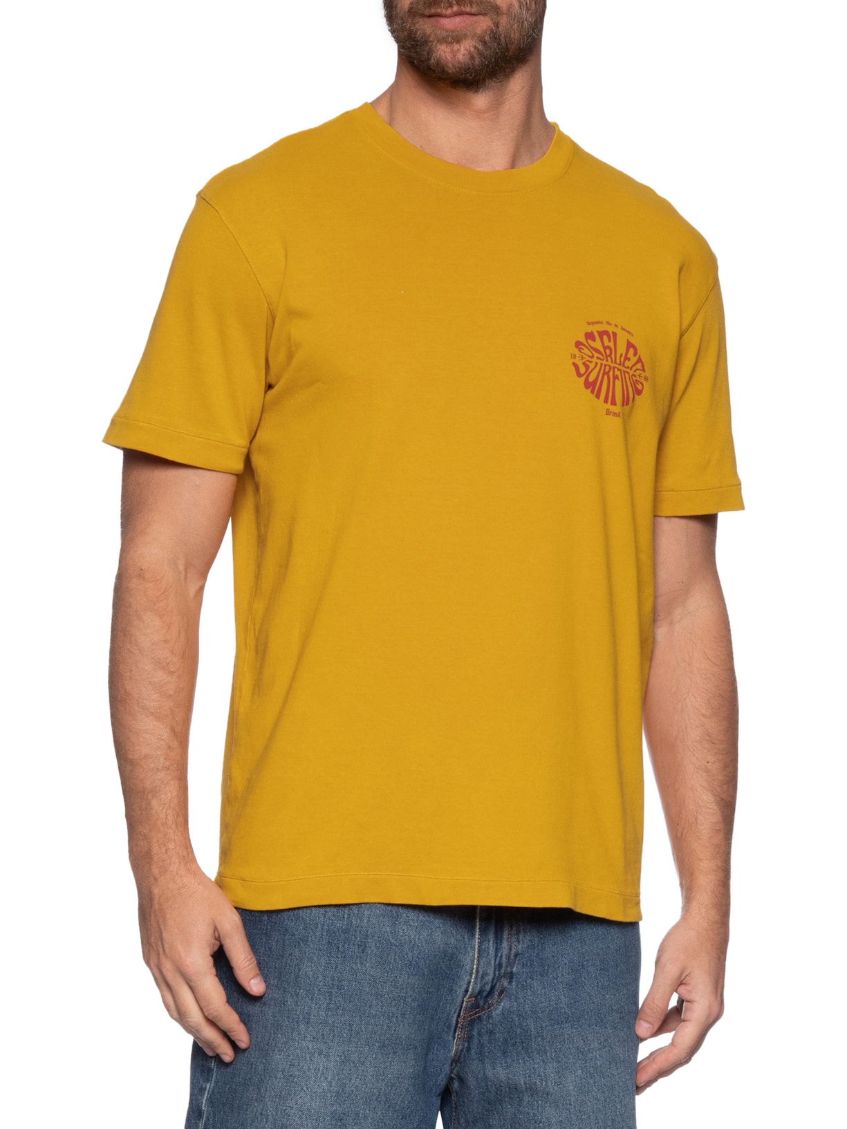 Camiseta Masculina Double 70's Surfing Laranja Osklen