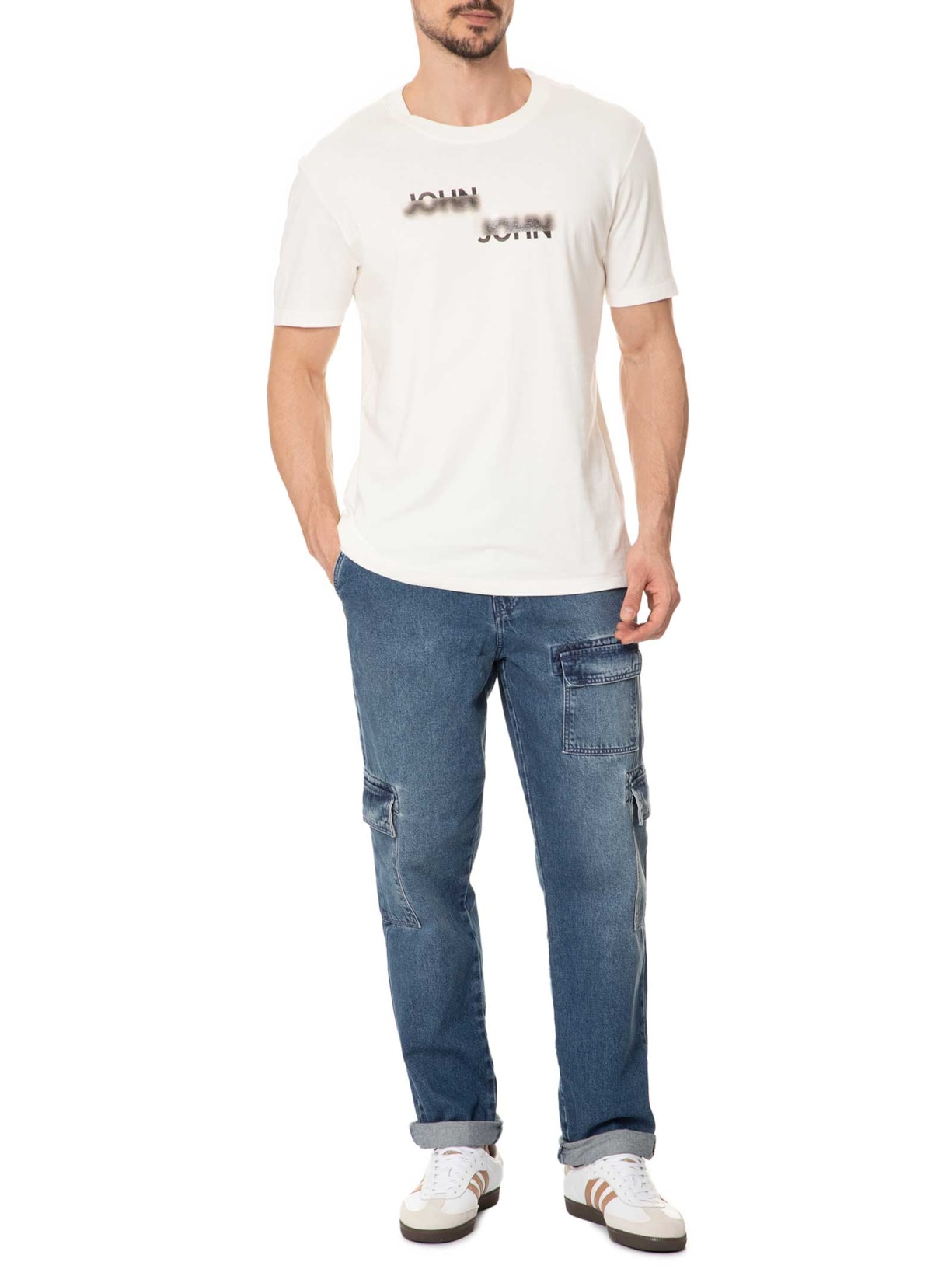 Camiseta Masculina Double Blur Branco John John