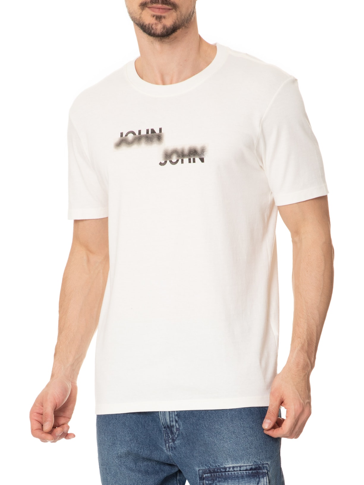 Camiseta Masculina Double Blur Branco John John