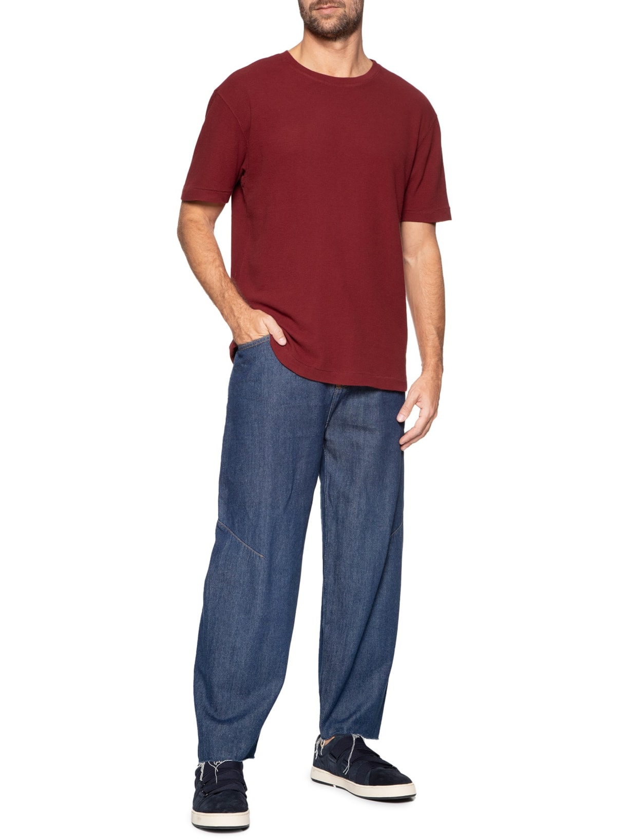 Camiseta Masculina Double E-brigader Manga Curta Vermelho Osklen