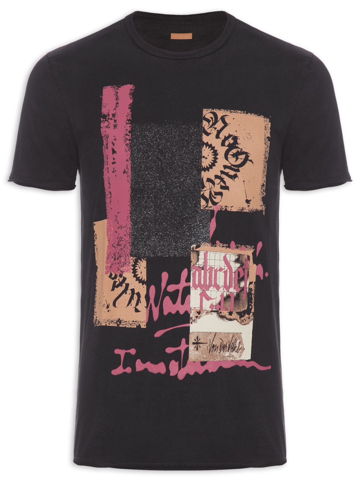 Camiseta Masculina Double Face Collage - Preto