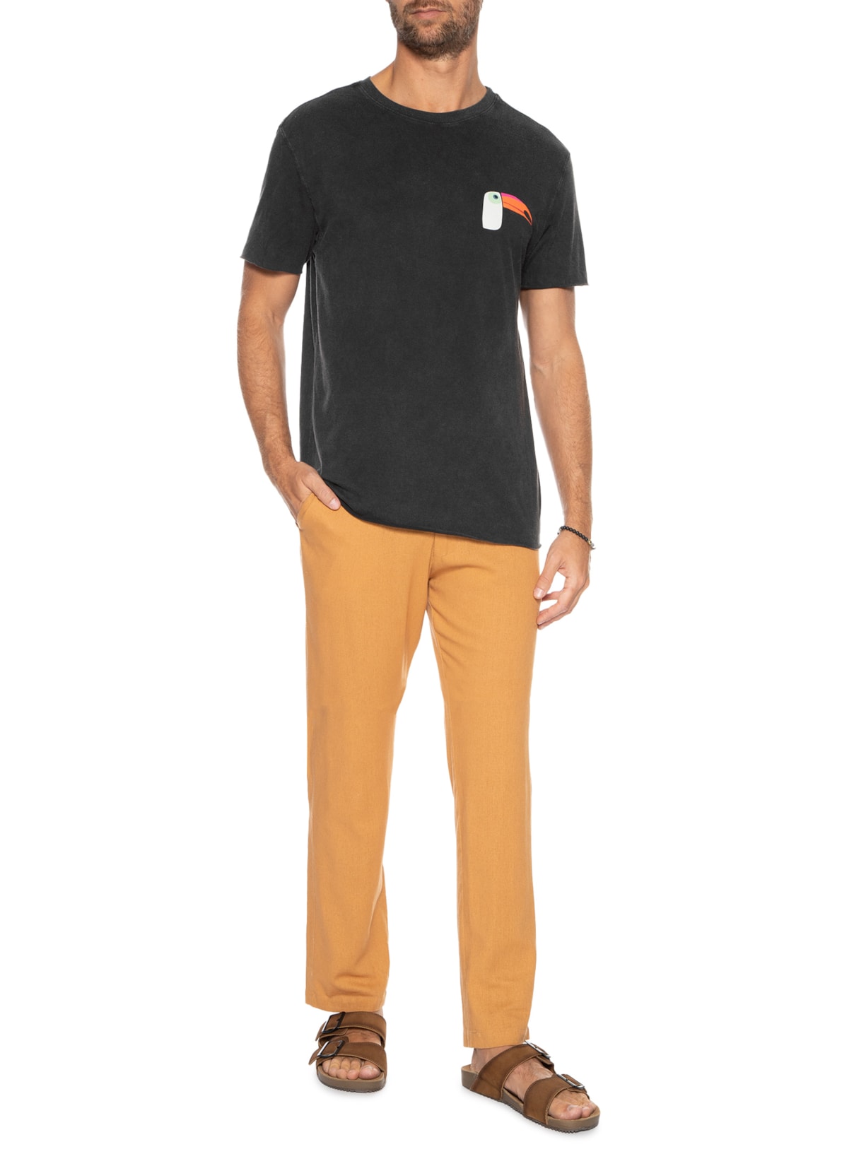 Camiseta Masculina Double Face Tucano Preto Osklen