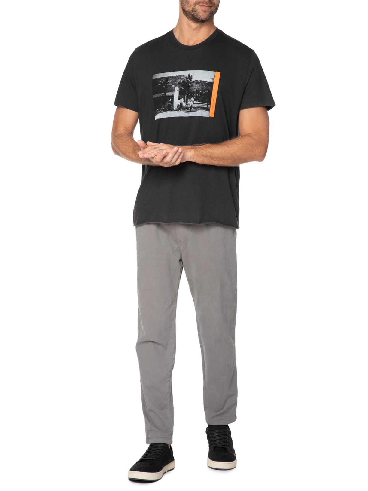 Camiseta Masculina Double Grumari Preto Osklen