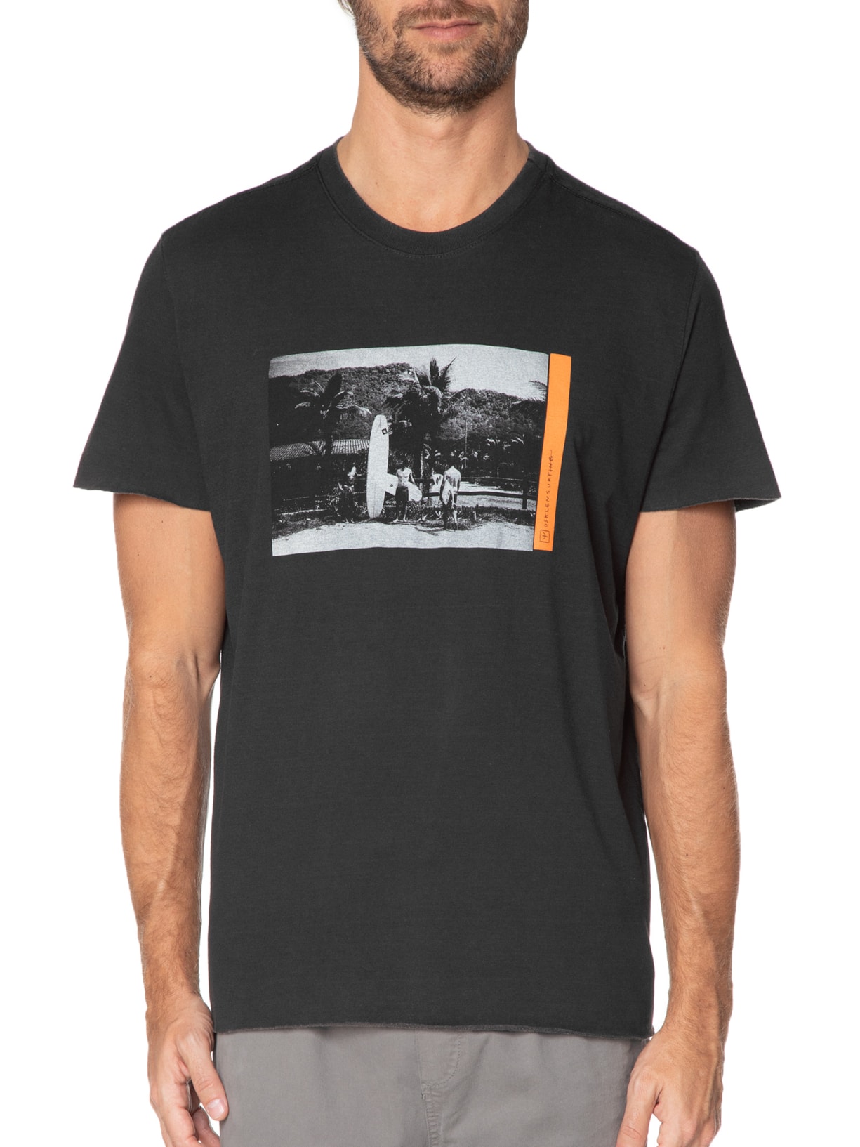 Camiseta Masculina Double Grumari Preto Osklen