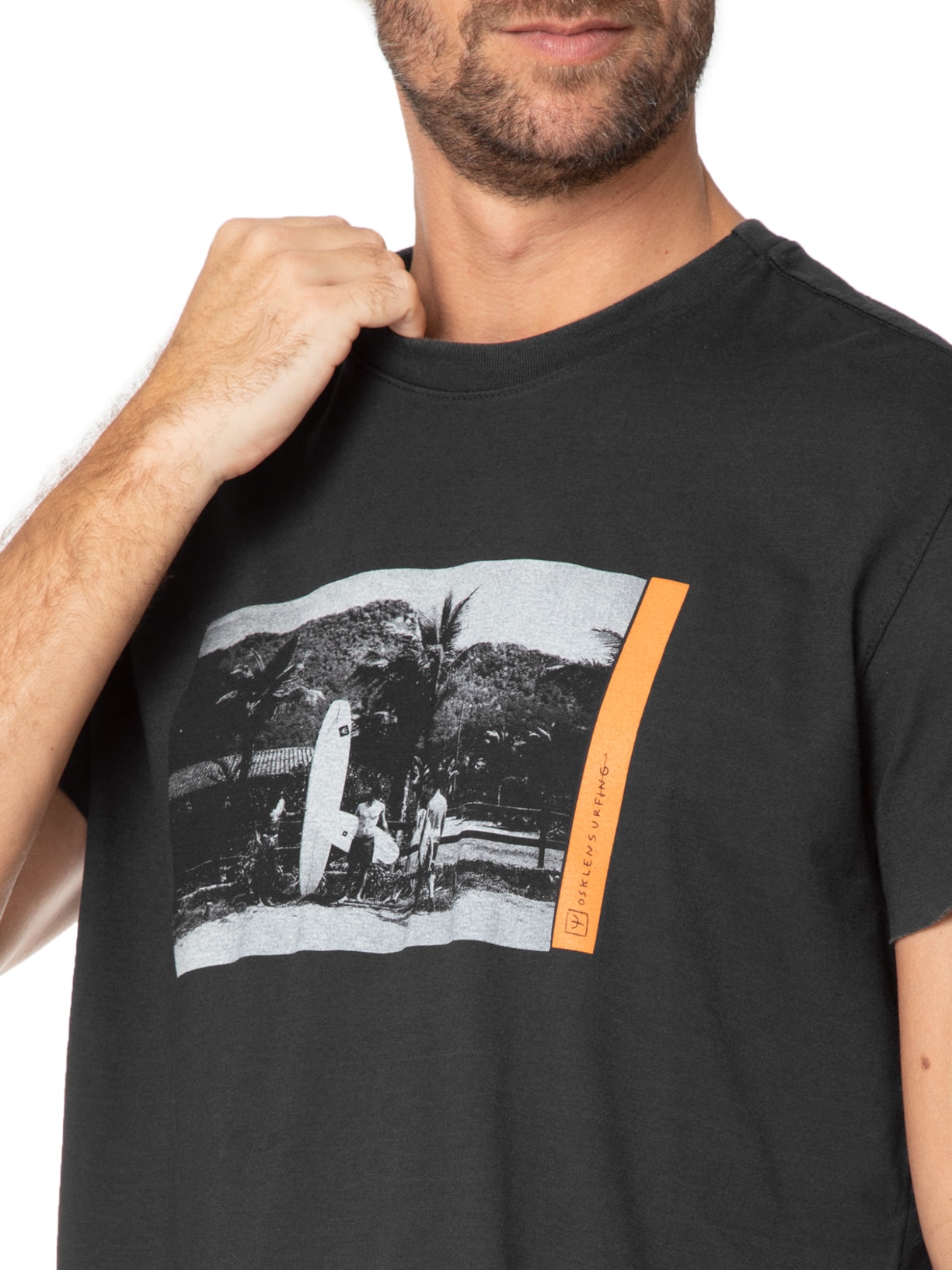 Camiseta Masculina Double Grumari Preto Osklen