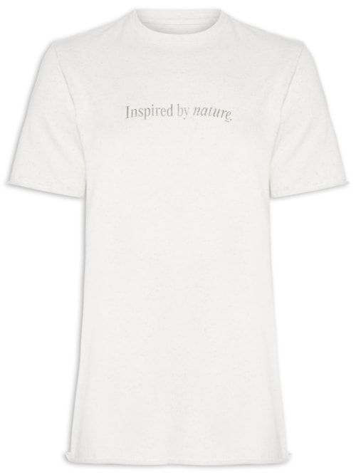 Camiseta Masculina Double Inspired By Nature Manga Curta - Bege
