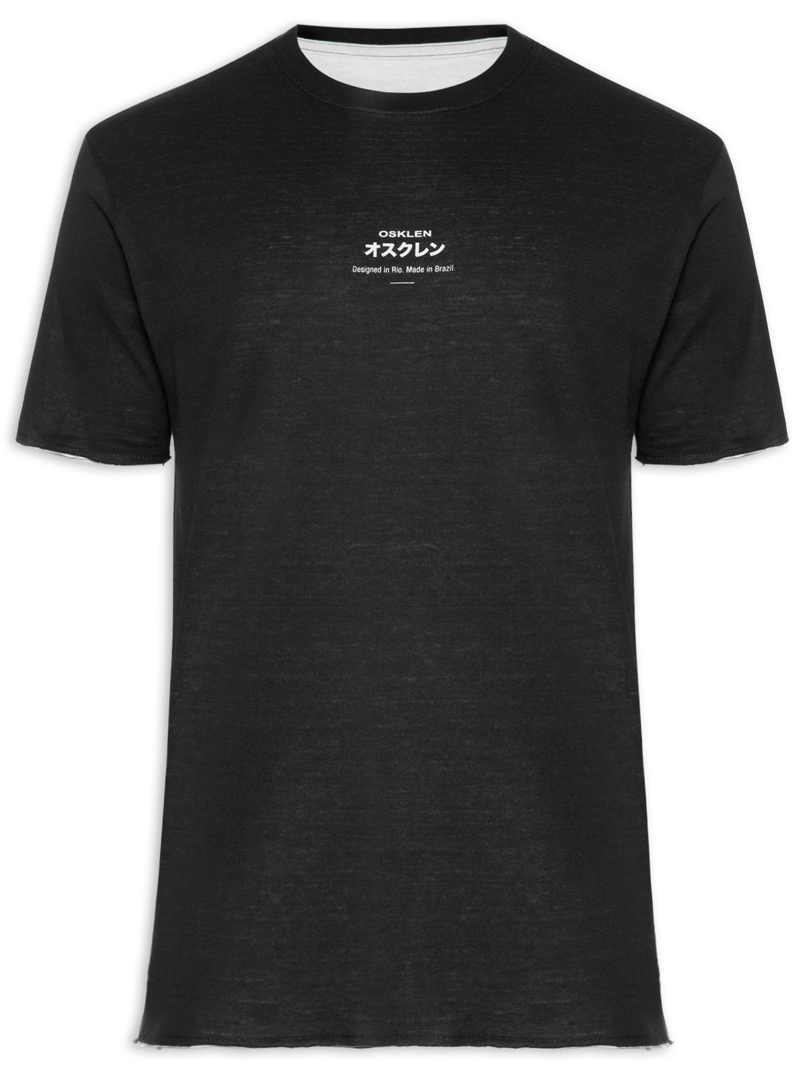 Osklen - Camiseta Masculina Double Japan Manga Curta - Preto