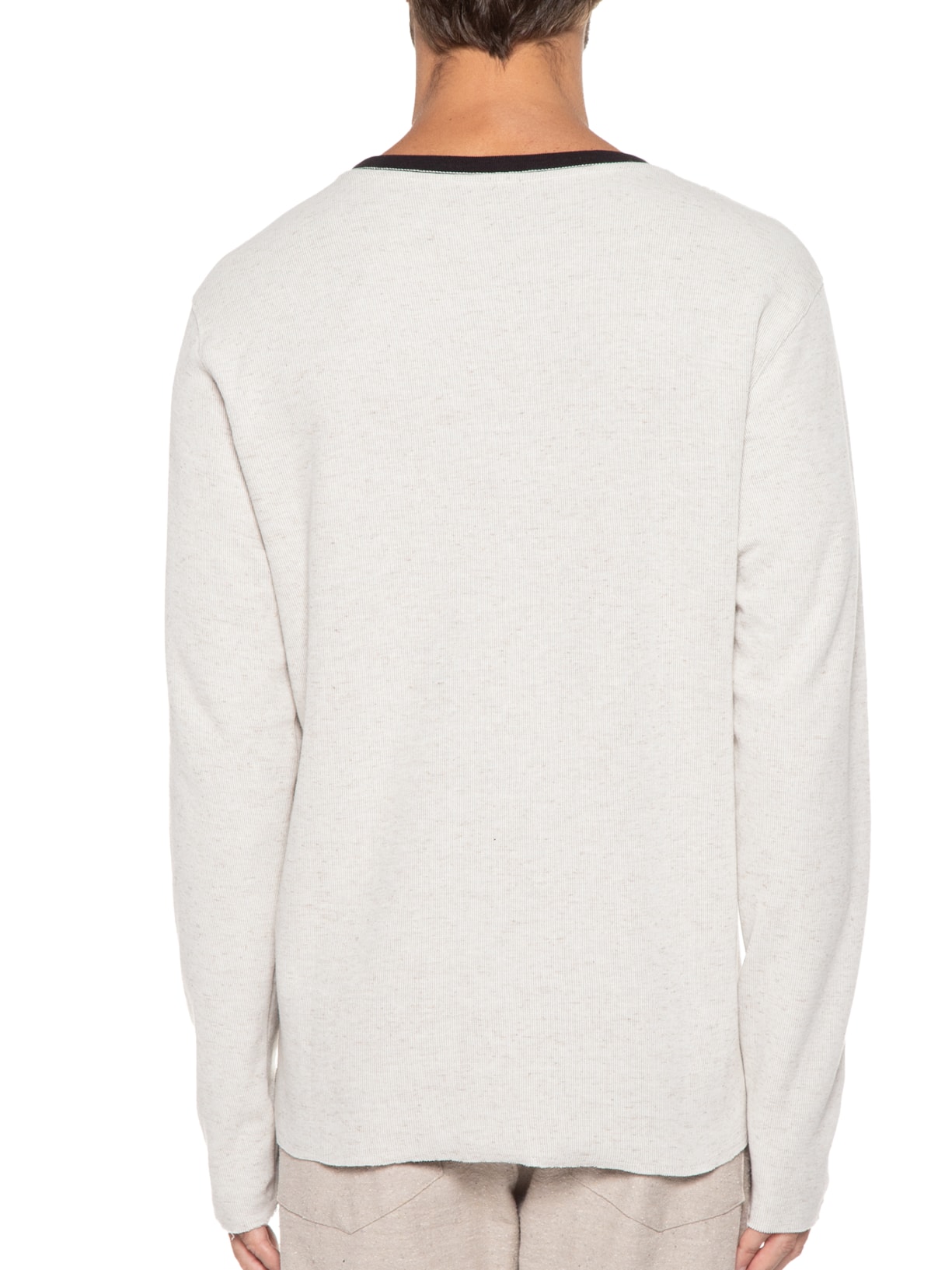 Camiseta Masculina Double Juta Manga Longa Bege Osklen