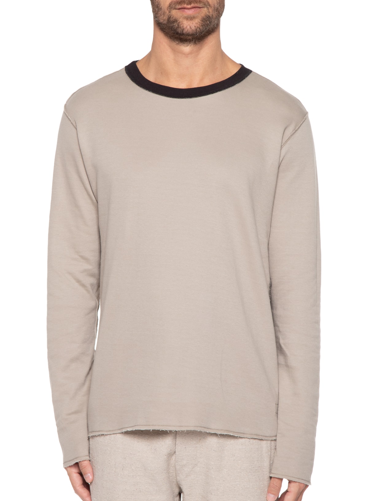 Camiseta Masculina Double Juta Manga Longa Bege Osklen
