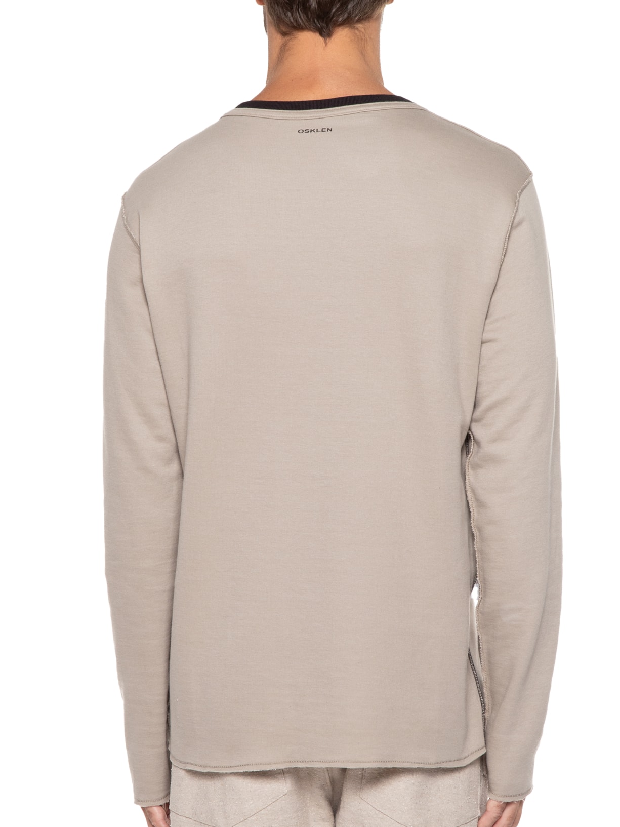 Camiseta Masculina Double Juta Manga Longa Bege Osklen