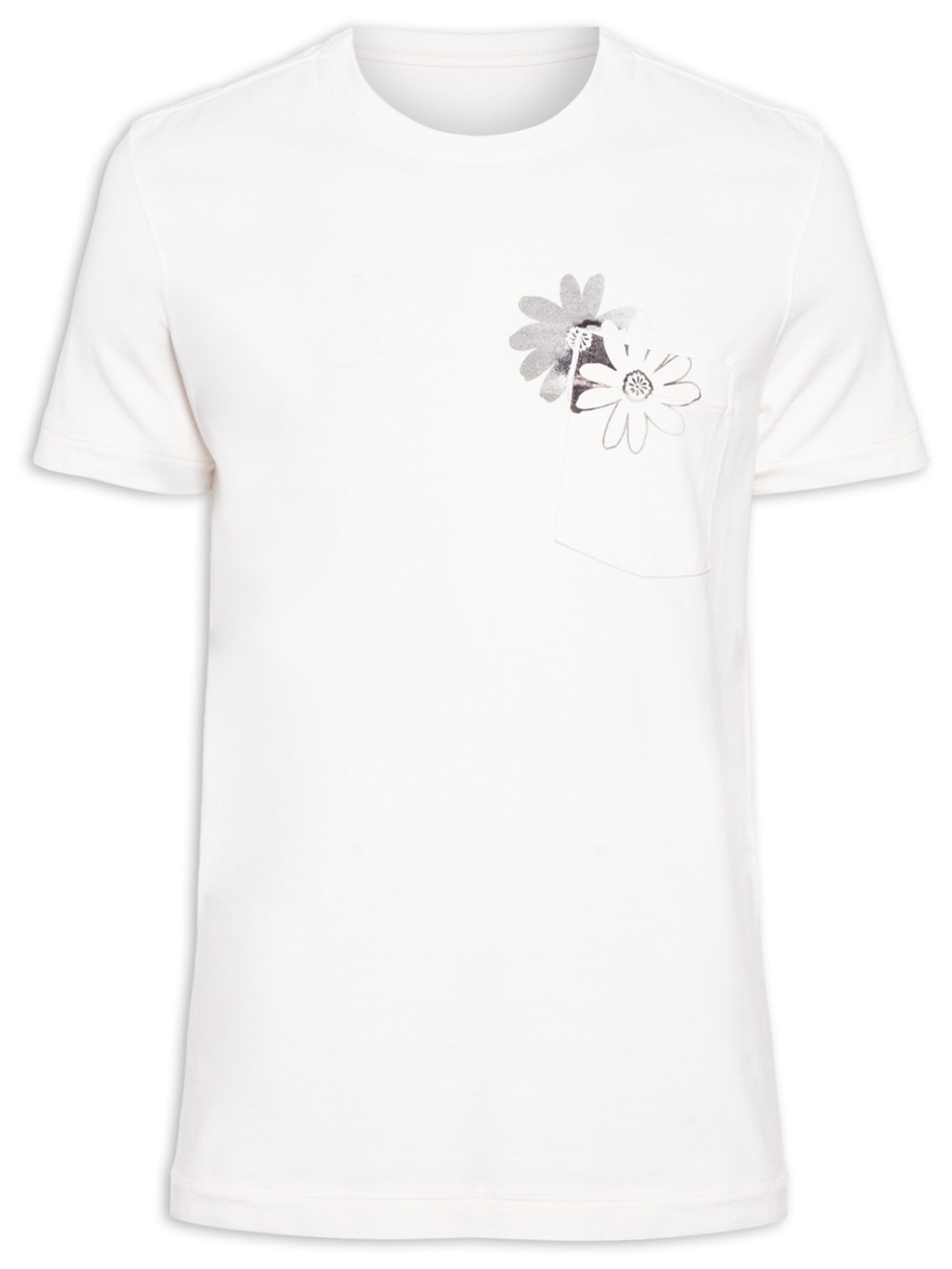 Camiseta Masculina Double Patchflower - Branco