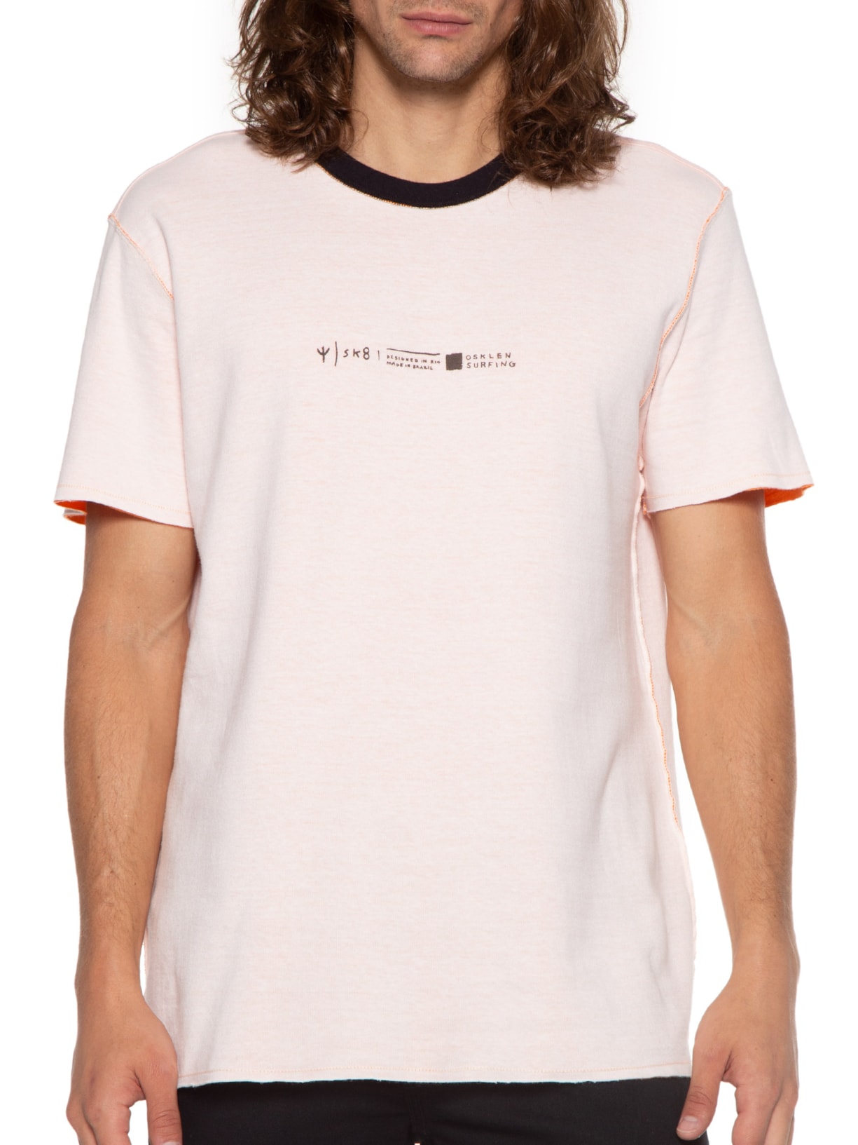 Camiseta Masculina Double Sk8 Surfing Laranja Osklen