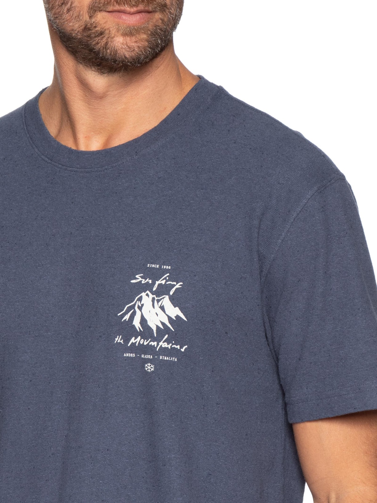 Camiseta Masculina Double STM Badge Eco Azul Osklen