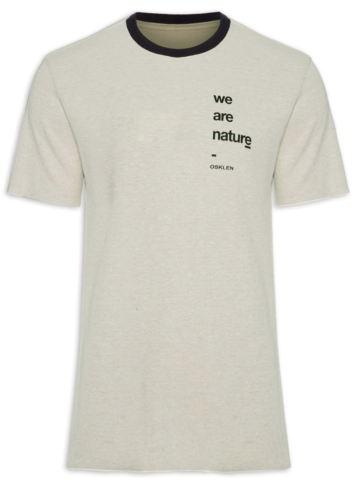 Camiseta Masculina Double We Are Nature Manga Curta - Bege