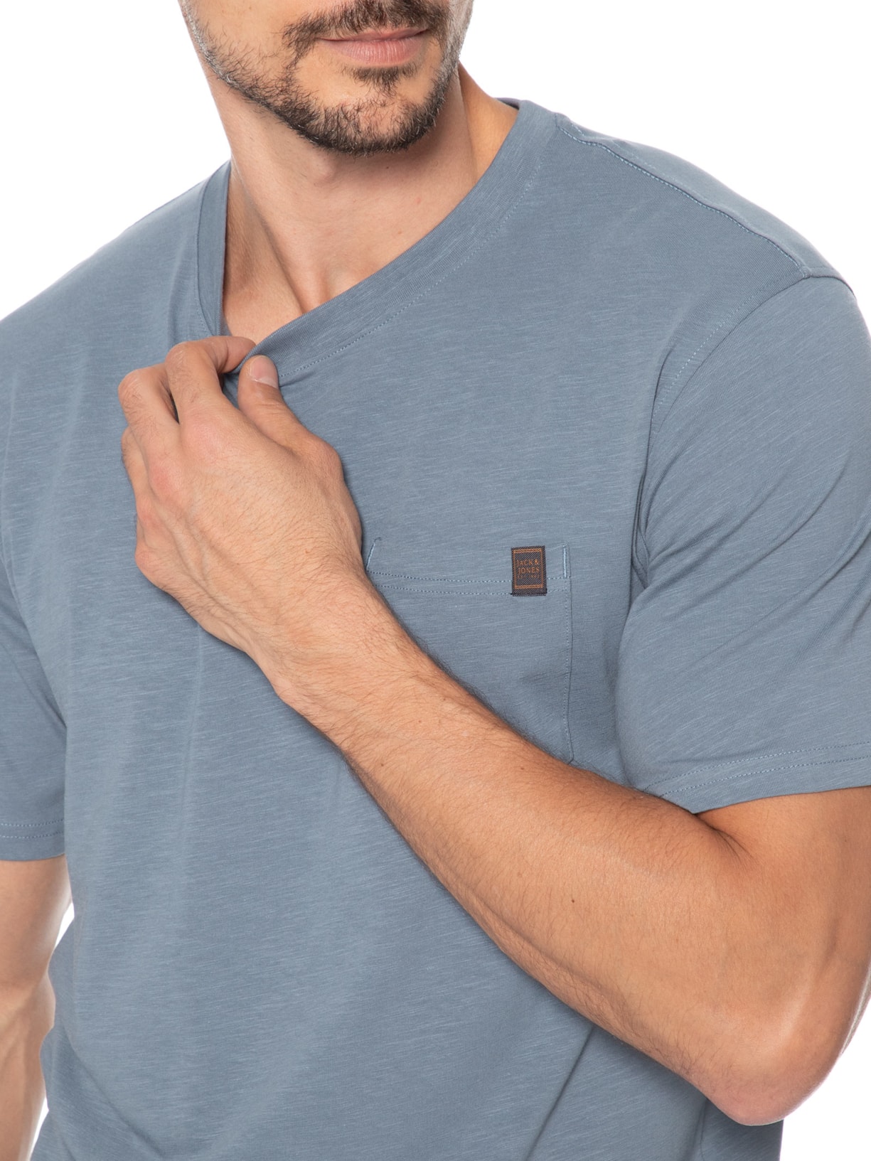 Camiseta Masculina Dover Slub Azul Jack & Jones