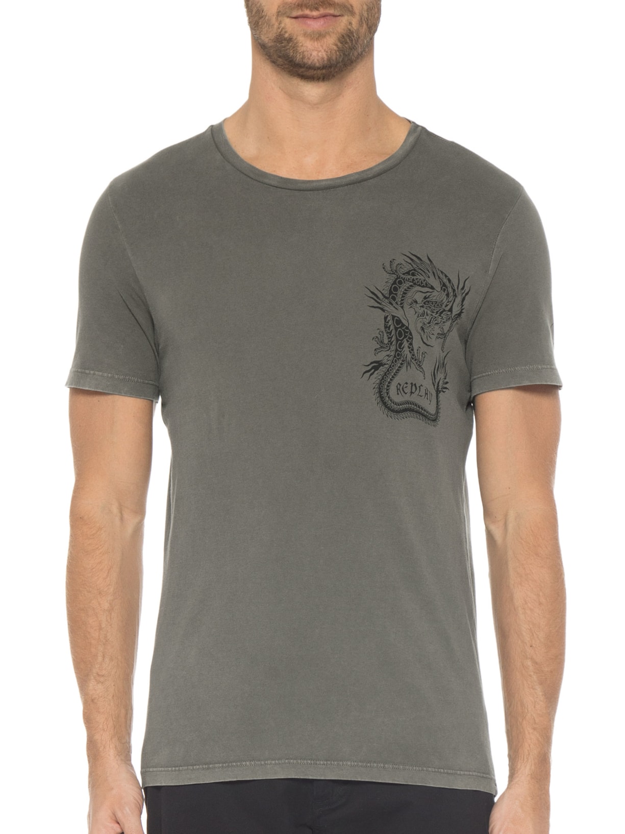 Camiseta Masculina Dragão Verde Replay