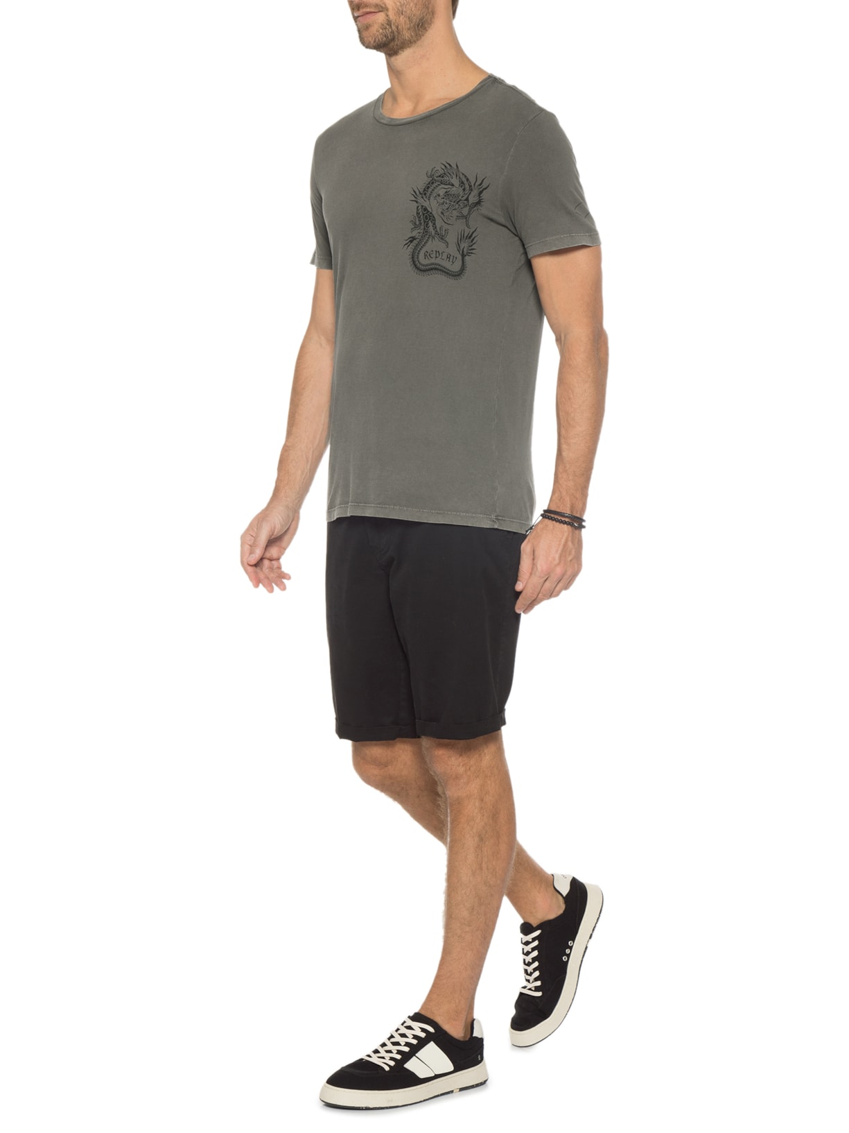 Camiseta Masculina Dragão Verde Replay