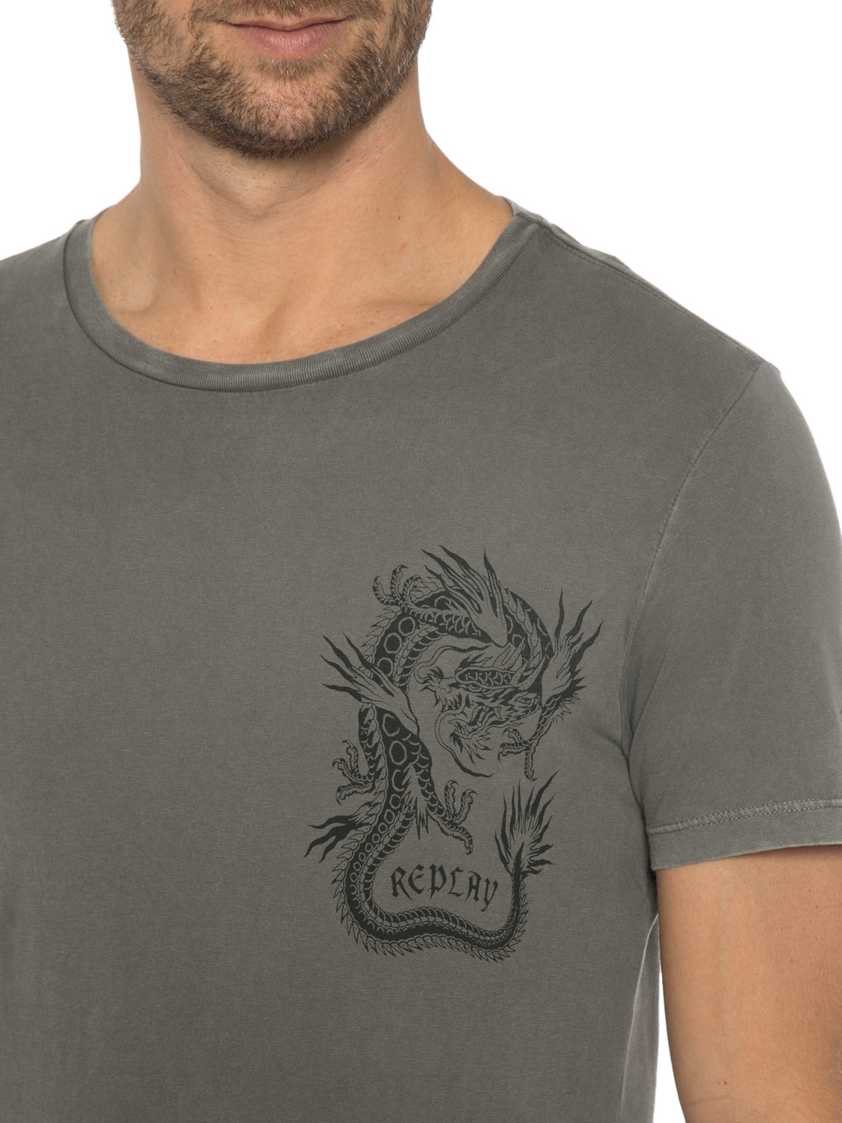 Camiseta Masculina Dragão Verde Replay