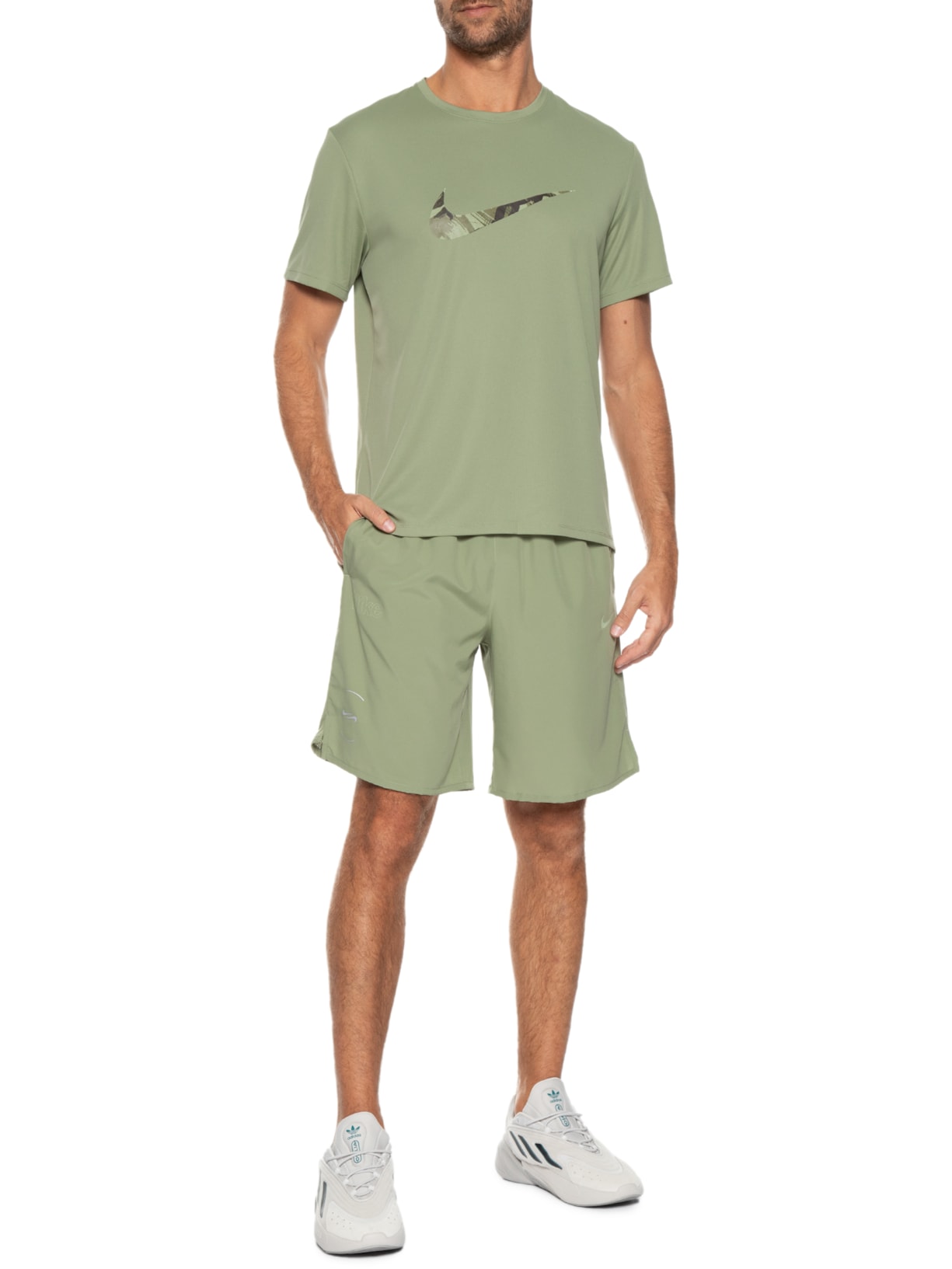 Camiseta Masculina Dri-FIT Miler Verde Nike