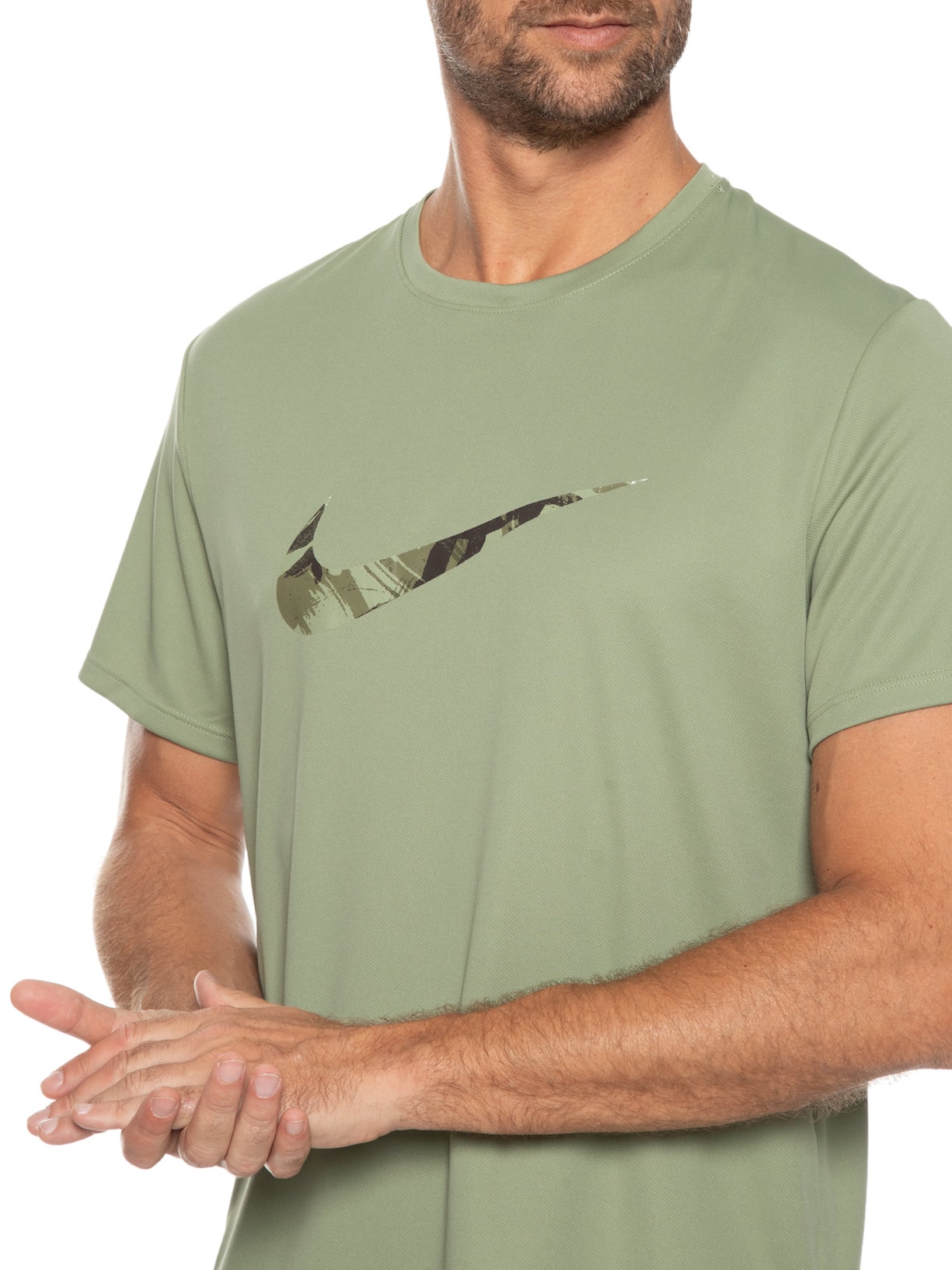 Camiseta Masculina Dri-FIT Miler Verde Nike
