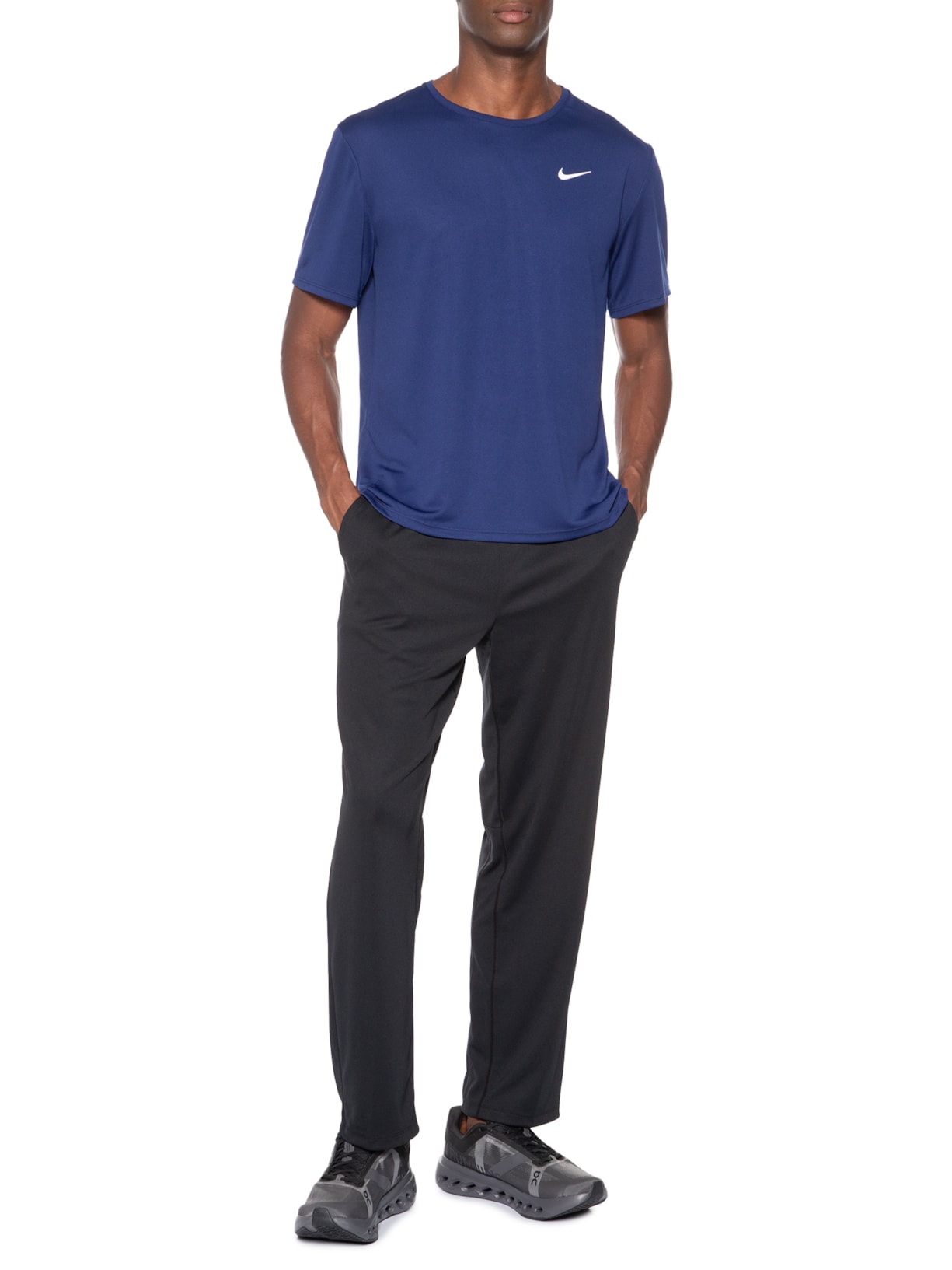 Camiseta Masculina Dri-fit Uv Miller Ss Run Azul Nike