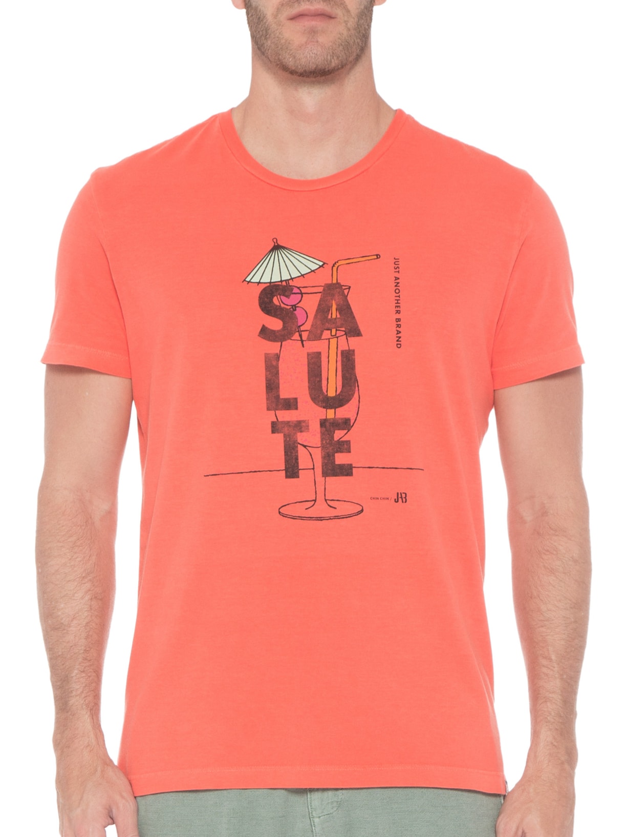 Camiseta Masculina Drink Salute Laranja Jab