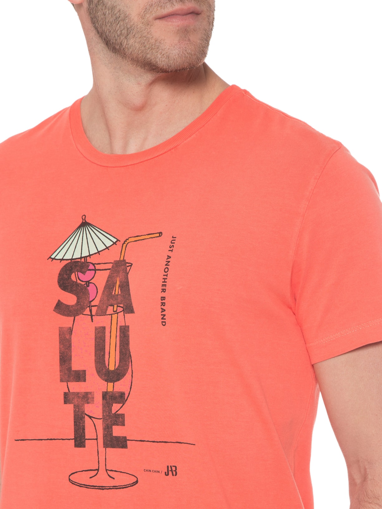 Camiseta Masculina Drink Salute Laranja Jab