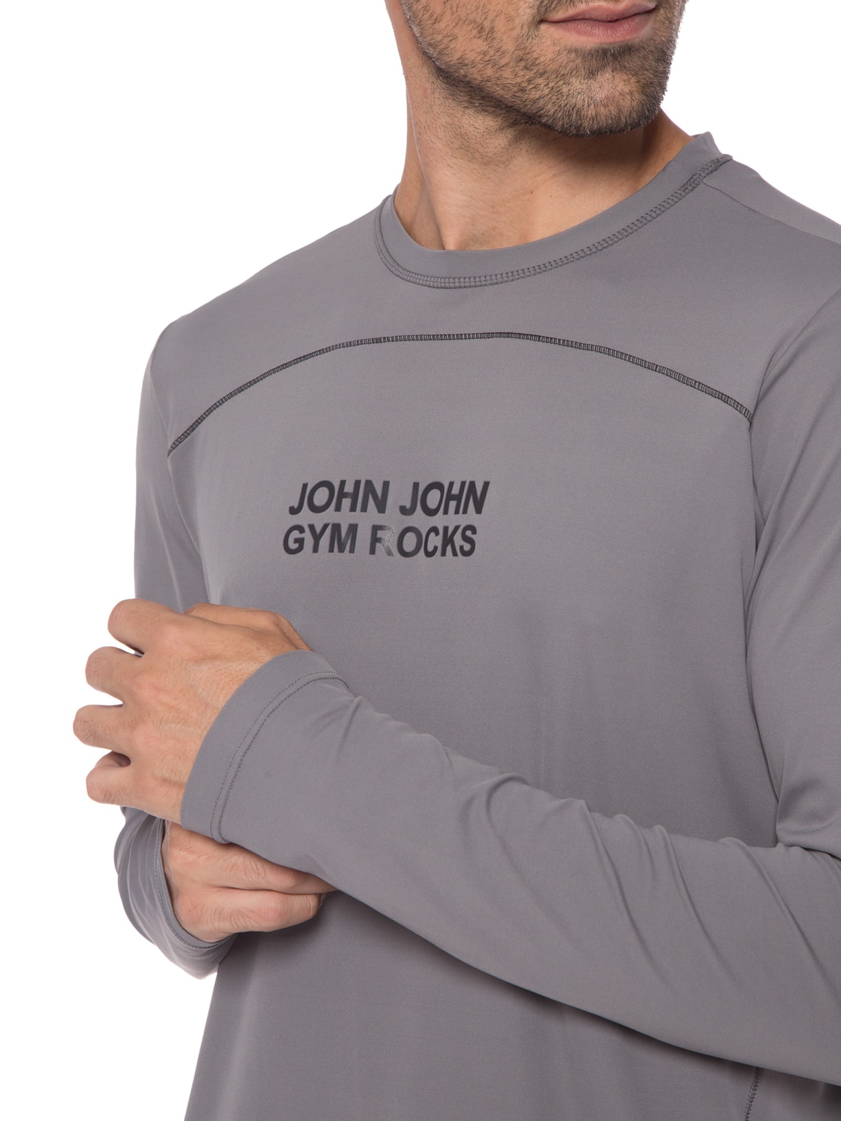 Camiseta Masculina Dry Alison Cinza John John