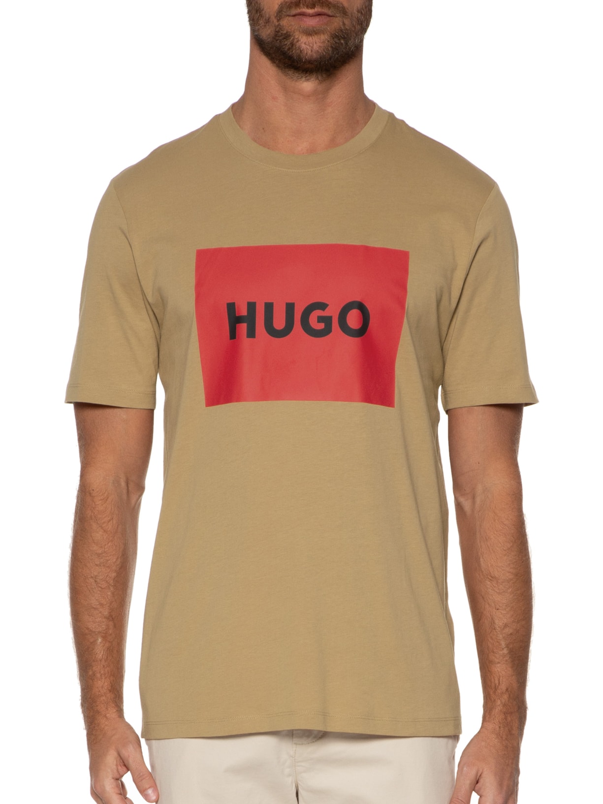 Camiseta Masculina Dulive Bege Hugo