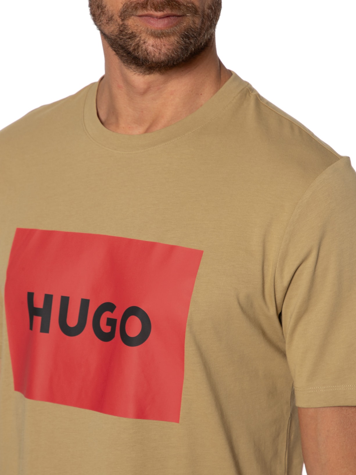 Camiseta Masculina Dulive Bege Hugo