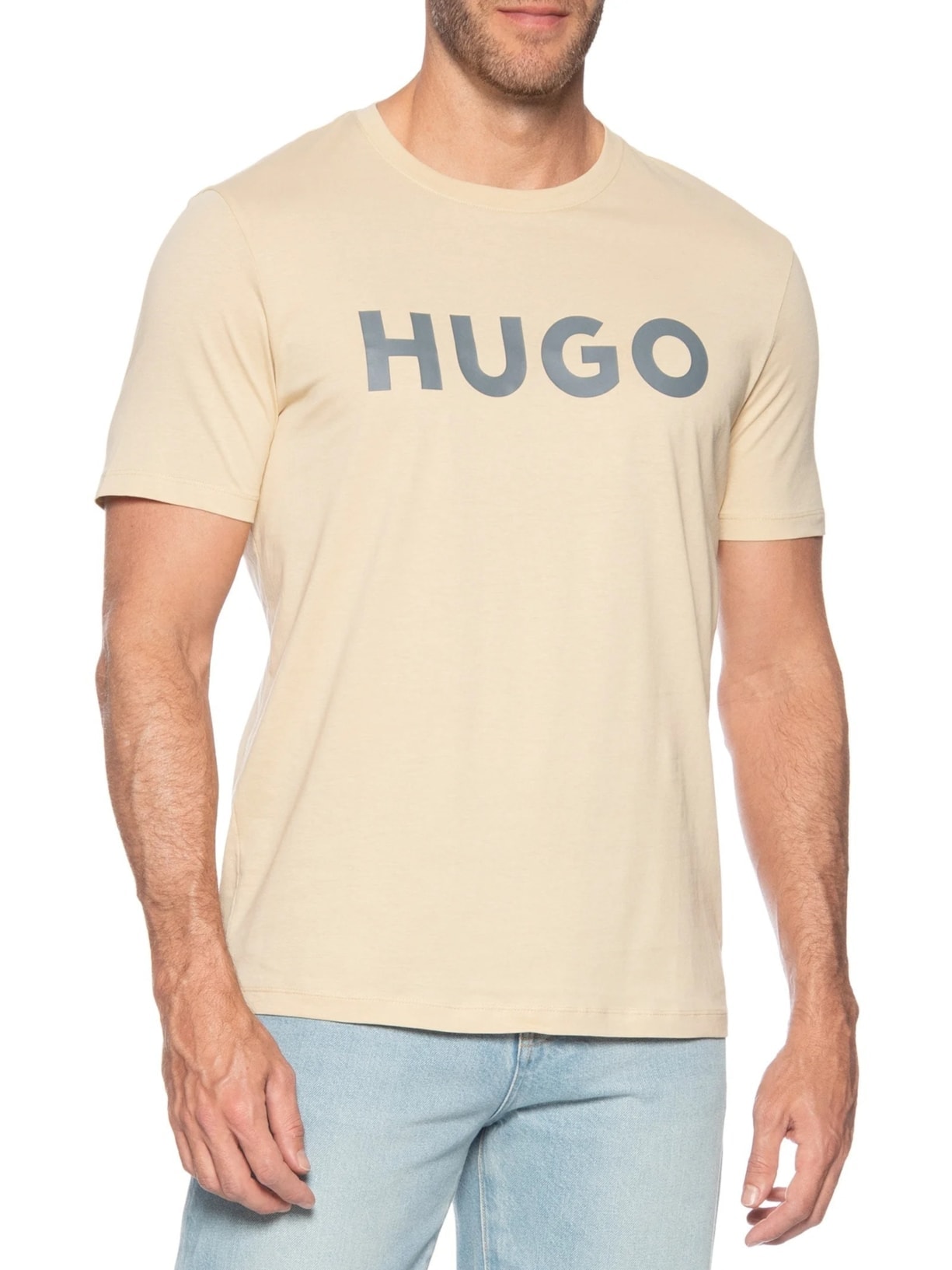 Camiseta Masculina Dulivio Bege Hugo