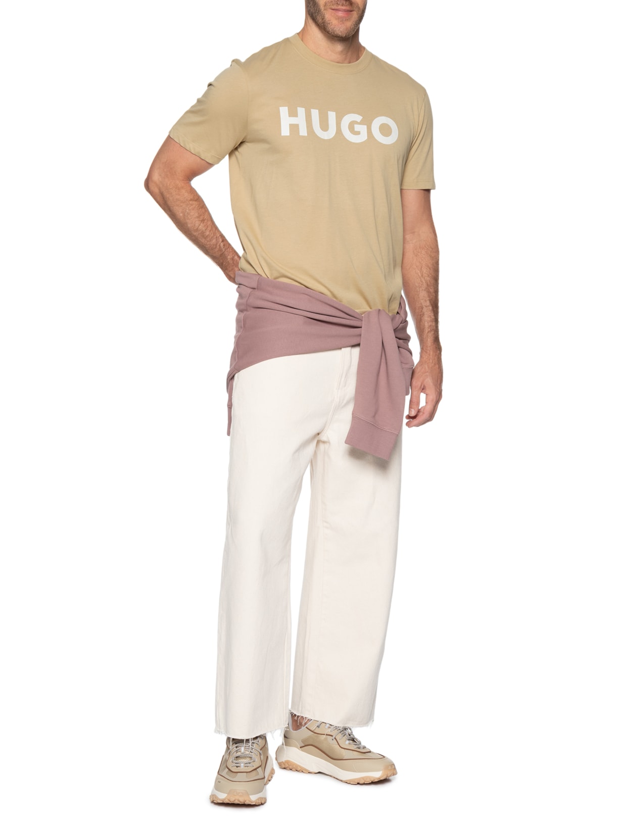 Camiseta Masculina Dulivio Bege Hugo