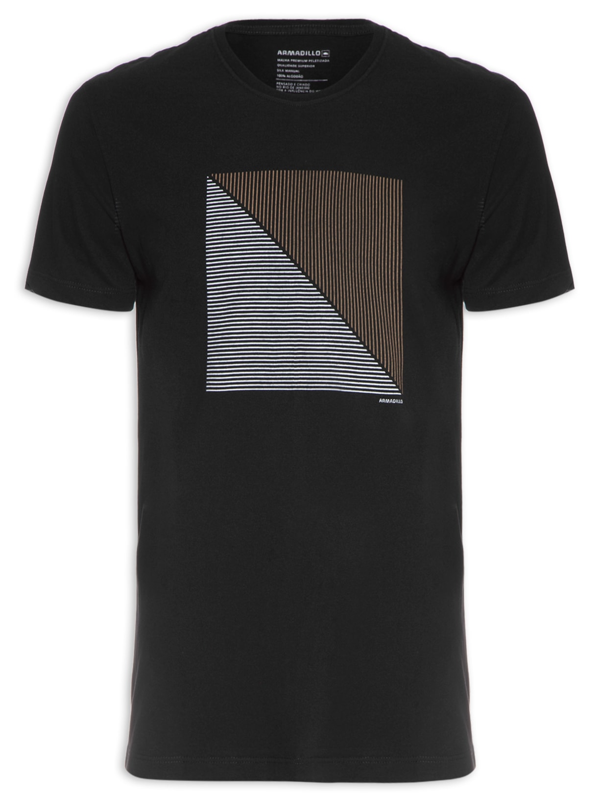 Camiseta Masculina Duo Lines - Preto