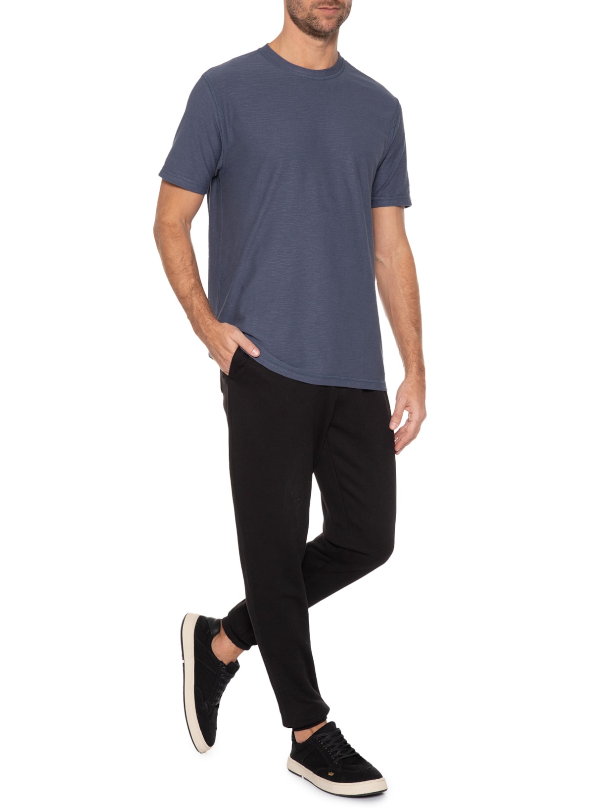 Camiseta Masculina Dupla Face (pa) Azul Aramis