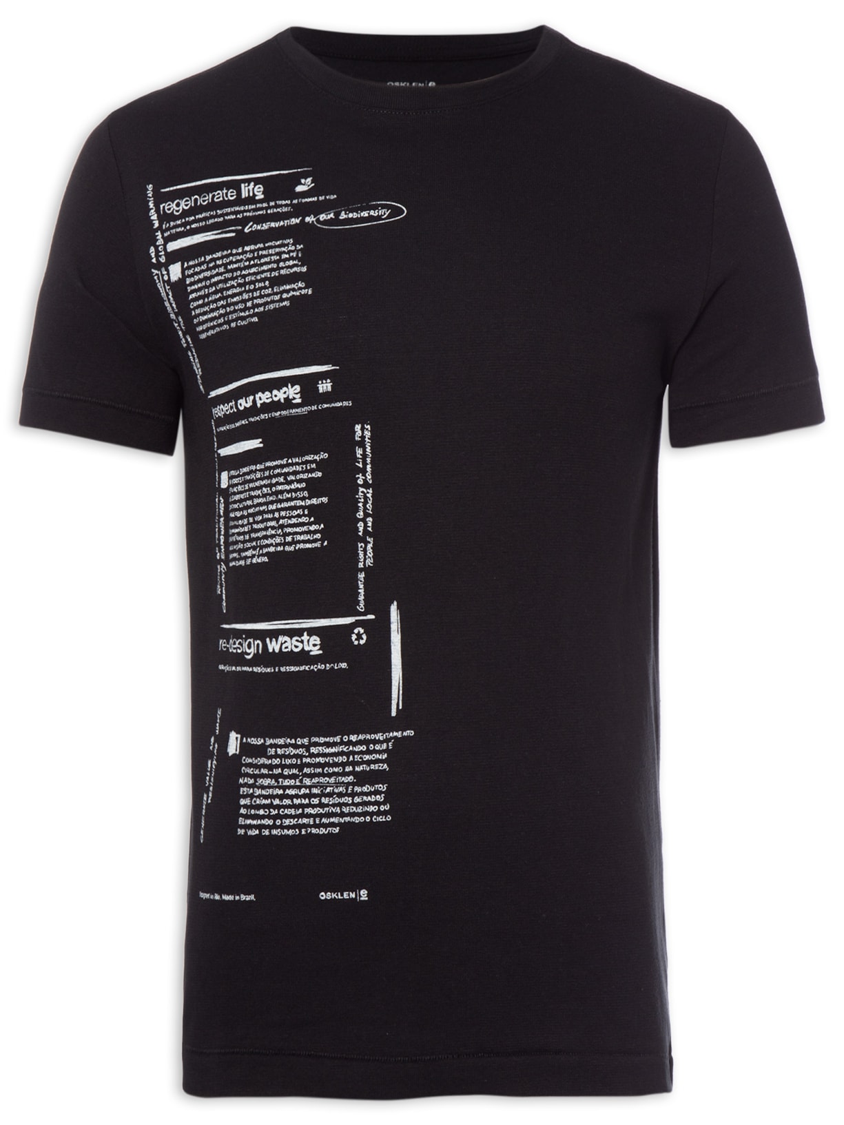 Camiseta Masculina E Bandeiras - Preto