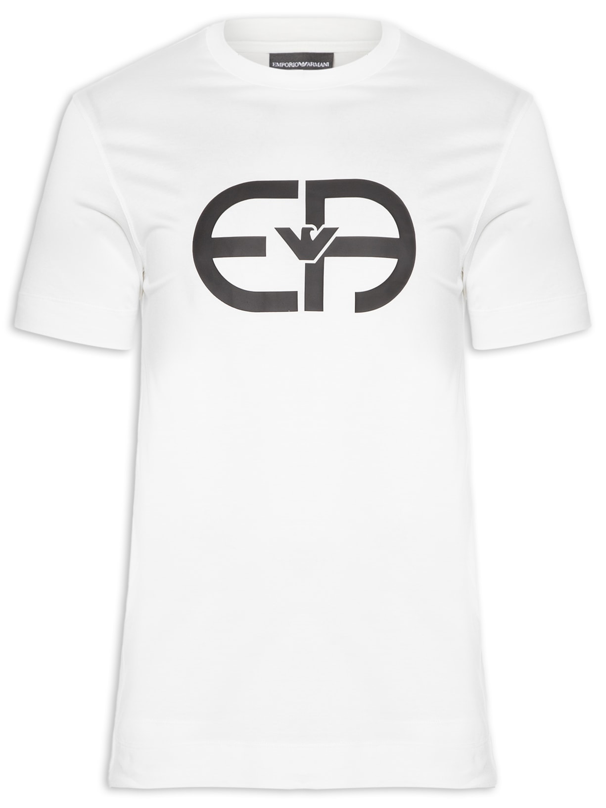Camiseta Masculina EA Logo Redondo Branco Emporio Armani
