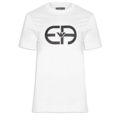 Camiseta Masculina EA Logo Redondo - Branco