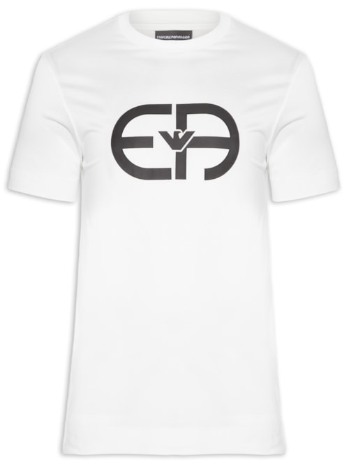 Camiseta Masculina EA Logo Redondo - Branco