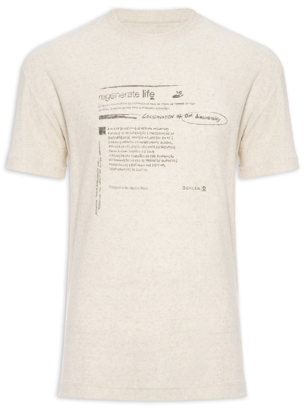 Camiseta Masculina Eco Blend Regenerate Life - Bege