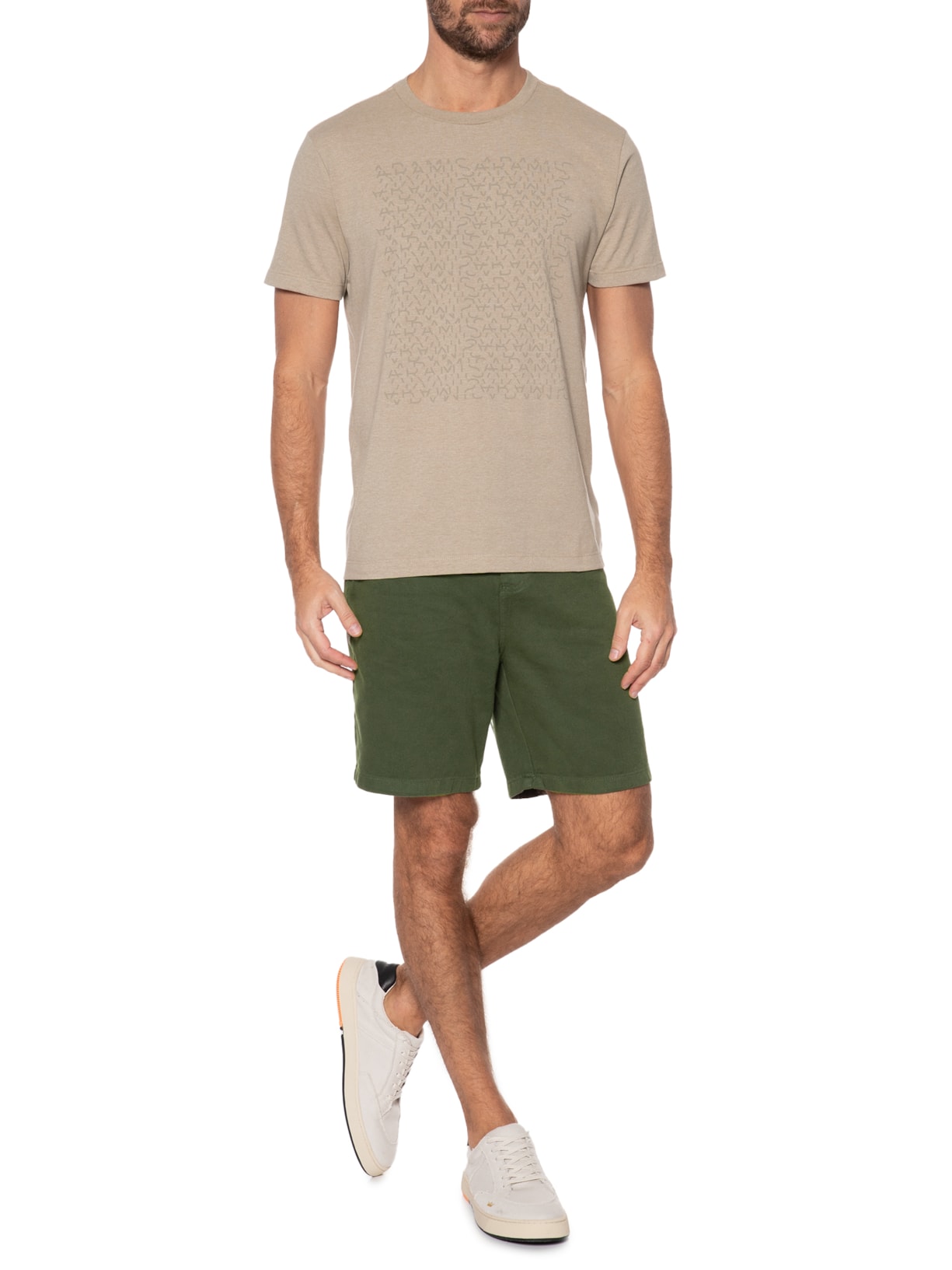 Camiseta Masculina Eco Estampa Bege Aramis