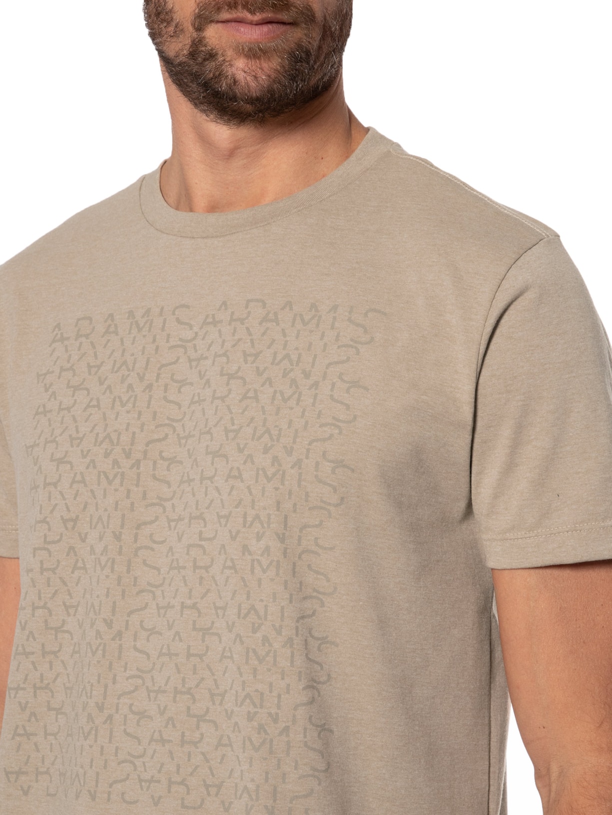 Camiseta Masculina Eco Estampa Bege Aramis