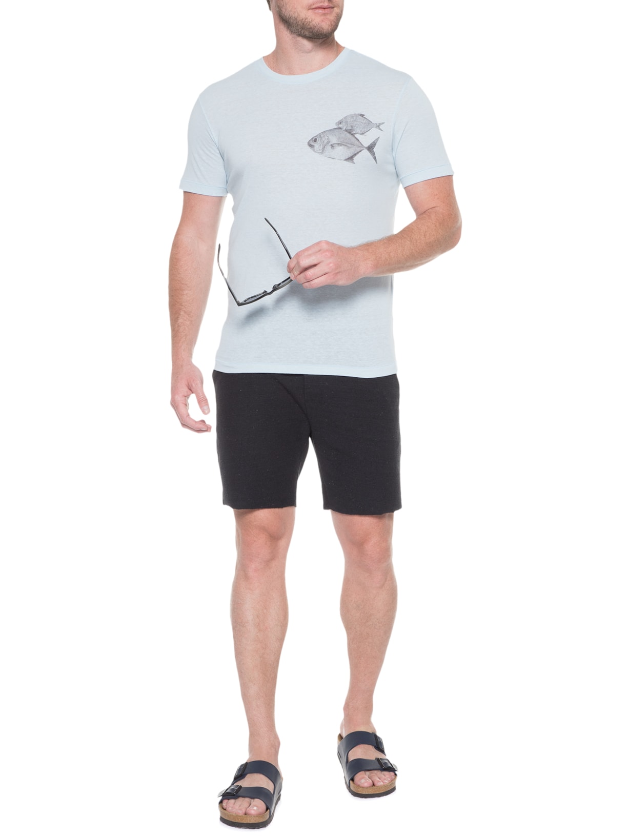 Camiseta Masculina Eco Rustic Fishes Azul Osklen