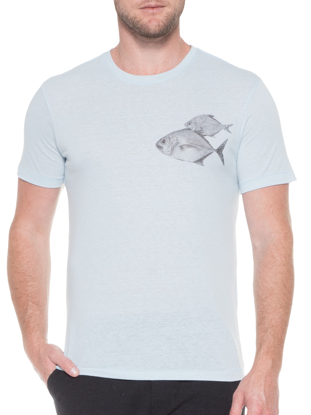 Camiseta Masculina Eco Rustic Fishes Azul Osklen