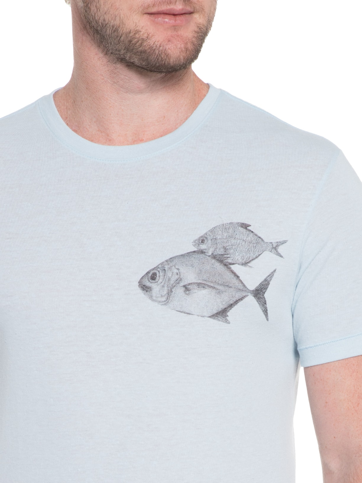 Camiseta Masculina Eco Rustic Fishes Azul Osklen