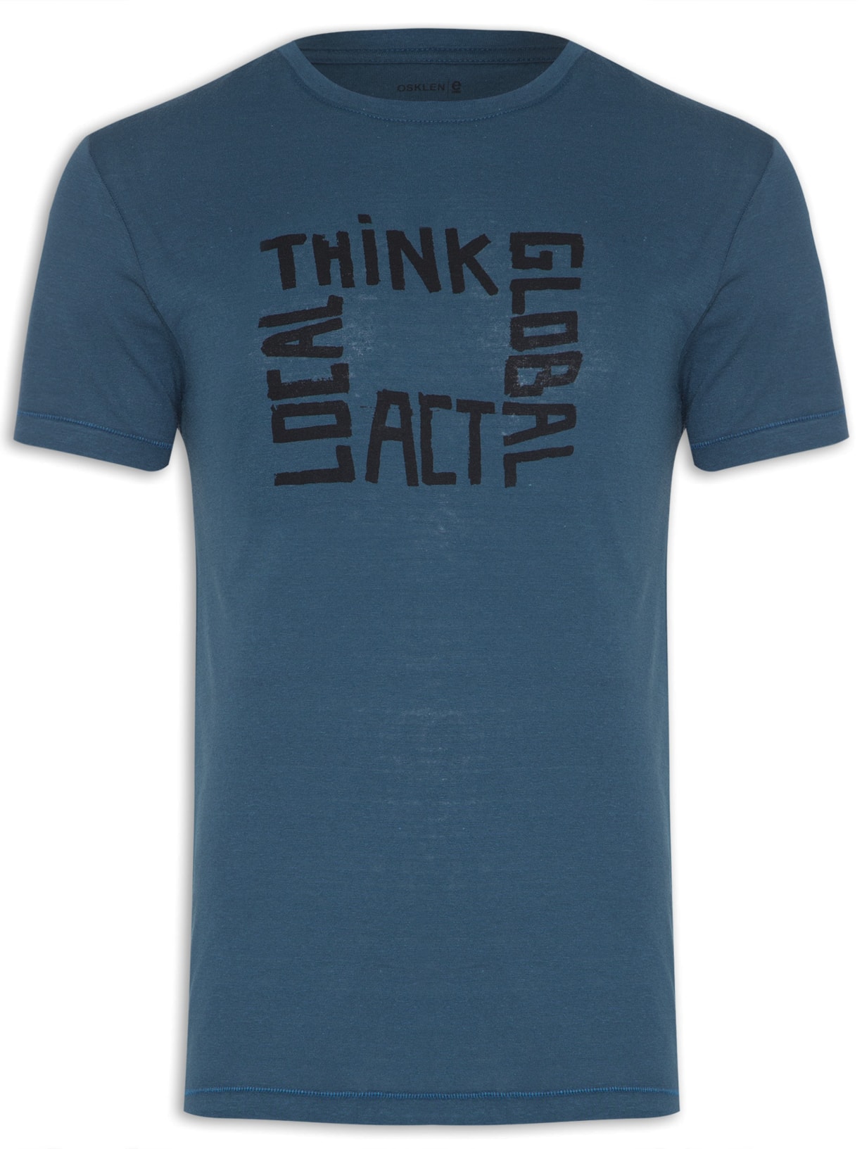 Camiseta Masculina Eco Rustic Think Global - Azul